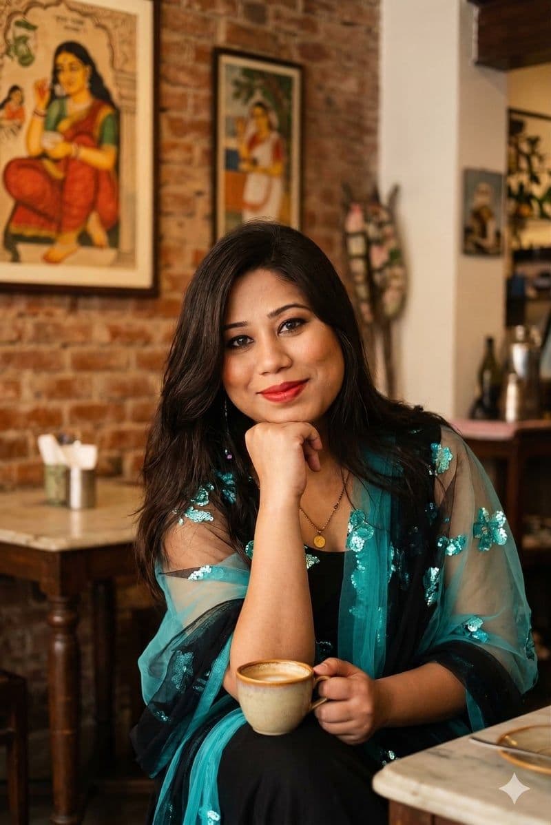 Chef Urmi preparing authentic Bengali food in Chicago